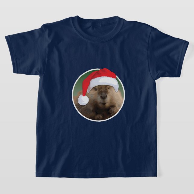 Christmas Beaver - Kids' Basic T-Shirt (Laydown)