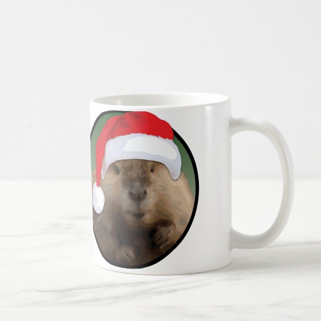 Christmas Beaver - White 11 oz Classic White Mug (Right)