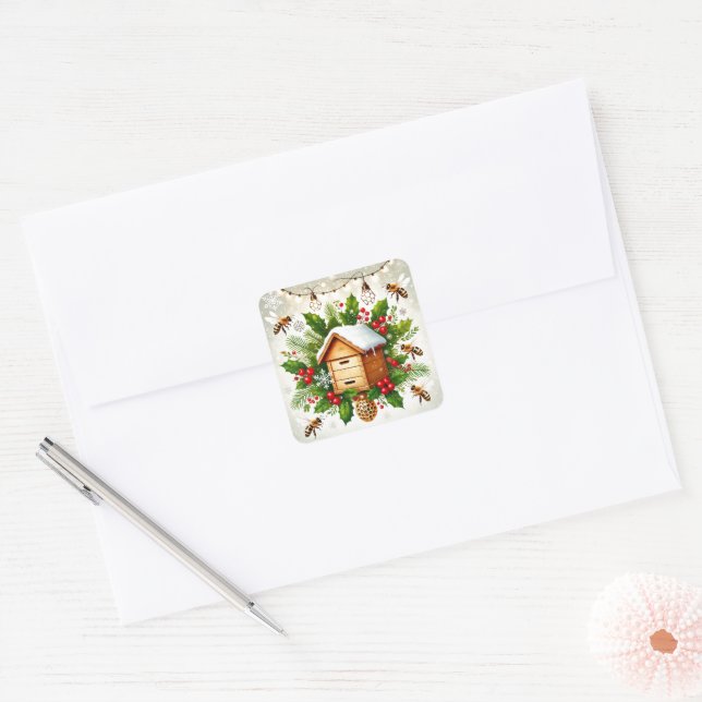 Christmas Beekeeping Sticker | Transferable Design (Envelope)