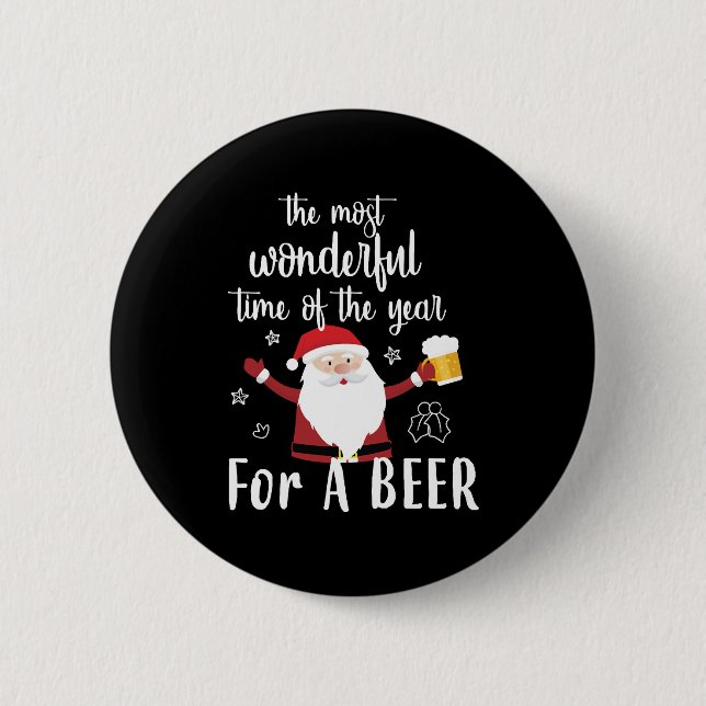 Christmas Beer 2 Inch Round Button (Front)