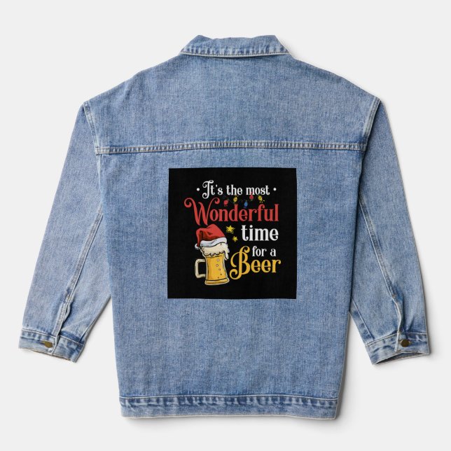 Christmas Beer Denim Jacket (Back)