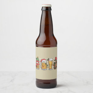 Christmas Beer Drinking Lover Gift Party Spirit  Bottle Label