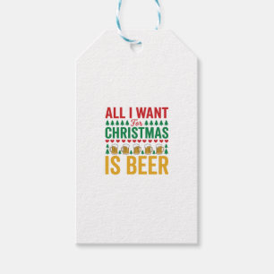 Christmas Beer Funny Holiday Drinking Design Gift Tags