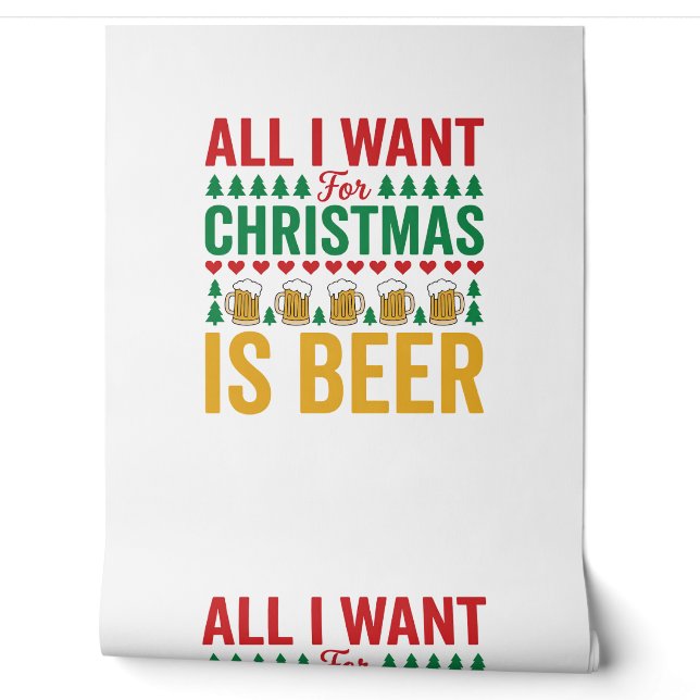Christmas Beer Funny Holiday Drinking Design Wallpaper (Unrolling)