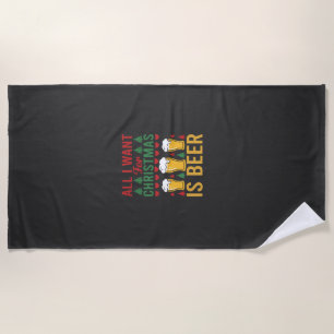 Christmas Beer Holiday Drinking Beach Towel