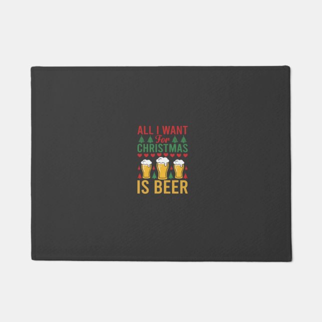 Christmas Beer Holiday Drinking Doormat (Front)