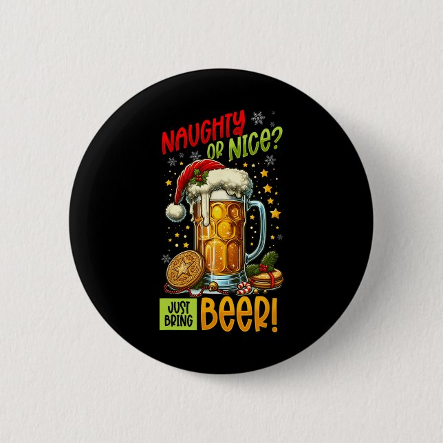 Christmas Beer Lover  2 Inch Round Button (Front)