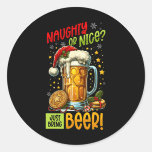 Christmas Beer Lover  Classic Round Sticker