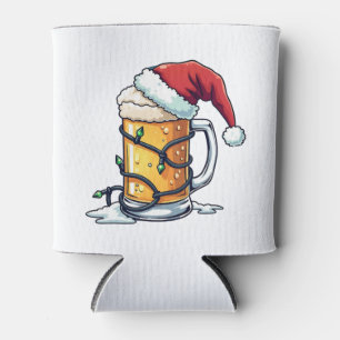 Christmas Beer Wrapped With Xmas Lights  Can Cooler