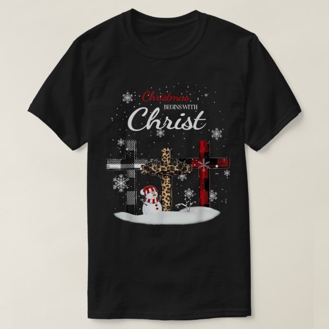 Christmas Begin With Christ  T-Shirt (Design Front)