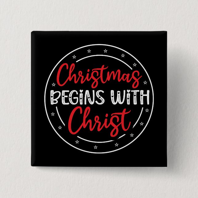 Christmas Begins With Christ-65772 2 Inch Square Button (Front)