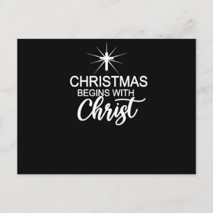 Christmas Begins With Christ Christmas Christian Postcard