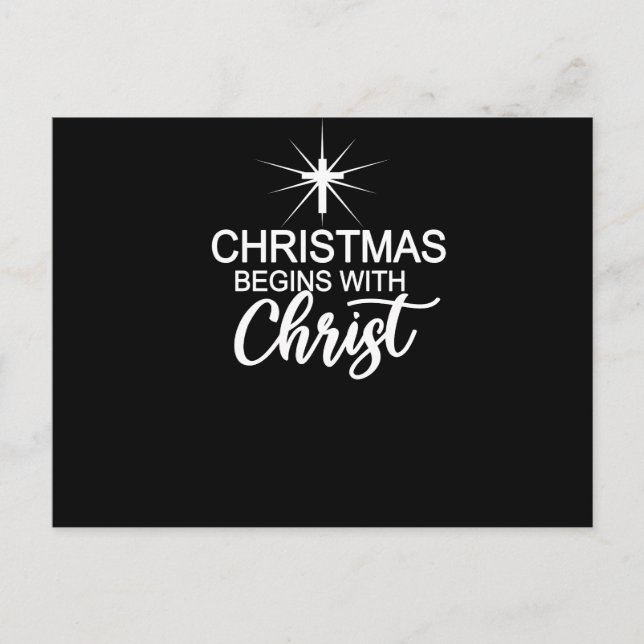Christmas Begins With Christ Christmas Christian Postcard (Front)