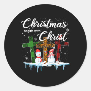 Christmas Begins With Christ Costume Xmas Gifts Classic Round Sticker