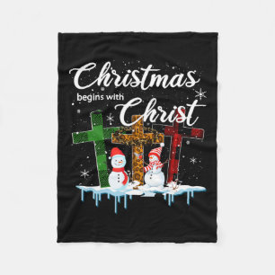 Christmas Begins With Christ Costume Xmas Gifts Fleece Blanket