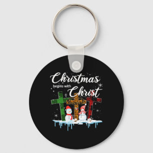 Christmas Begins With Christ Costume Xmas Gifts Keychain