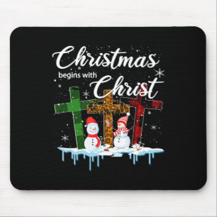 Christmas Begins With Christ Costume Xmas Gifts Mouse Pad