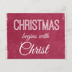 Christmas begins with Christ Holiday Postcard