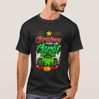 Christmas Begins With Christ Hoodie Nativity Jesus T-Shirt