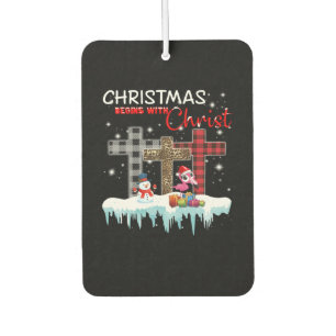 Christmas Begins With Christ Love Flamingo Air Freshener