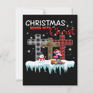 Christmas Begins With Christ Love Flamingo Invitation