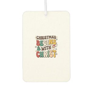 Christmas Begins With Christ Santa Tree Design Air Freshener