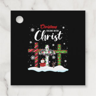 Christmas Begins With Christ Snowman Christian  Favour Tags