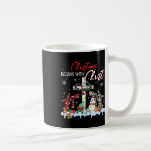 Christmas Begins With Christ Snowman Christian Rel Coffee Mug