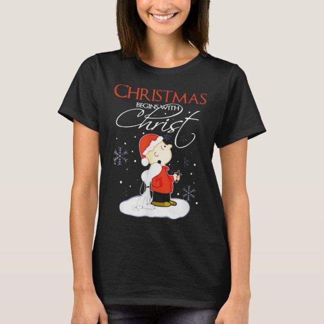 Christmas Begins With Christ Xmas Gift Holiday Cos T-Shirt (Front)