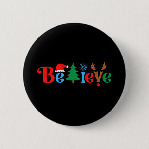 Christmas Believe 2 Inch Round Button