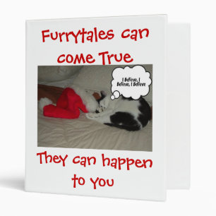 Christmas Believe Black and White Kitten Binder