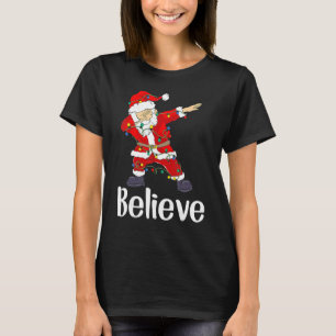 Christmas   Believe Dabbing Santa Claus Kids Boys  T-Shirt