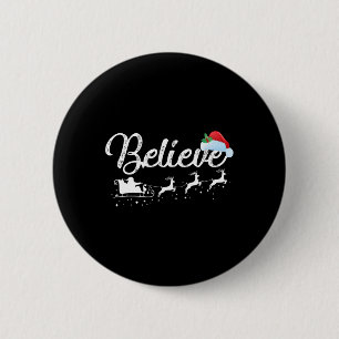 Christmas - Believe in Santa Claus 2 Inch Round Button