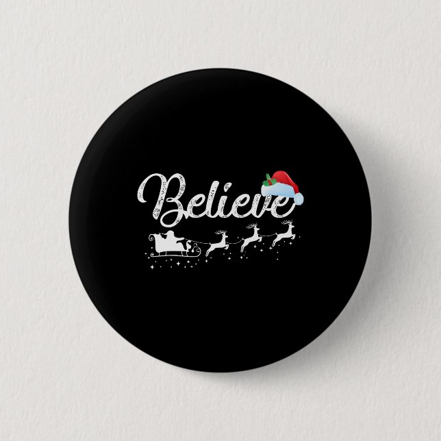 Christmas  - Believe in Santa Claus   2 Inch Round Button (Front)