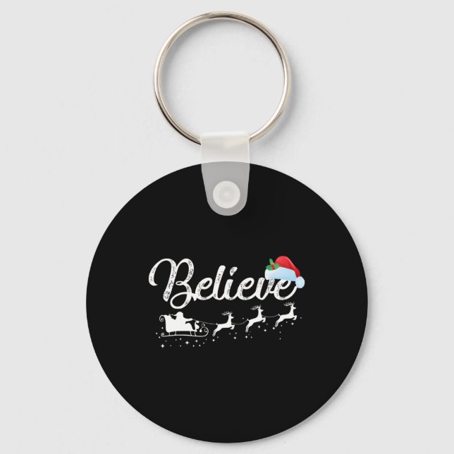 Christmas  - Believe in Santa Claus   Keychain (Front)
