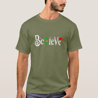Christmas Believe In Santa Claus Xmas Matching Fam T-Shirt