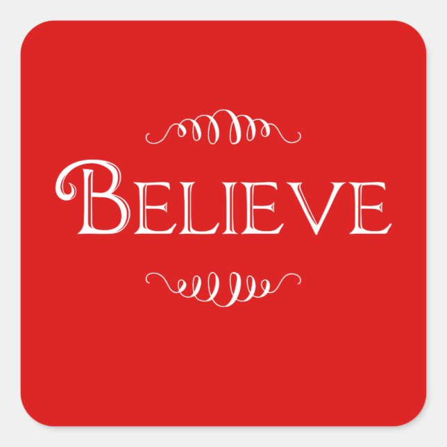 Christmas Believe Red sticker (Devant)