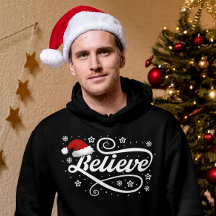 Christmas Believe Santa Claus - Santa Hat Black