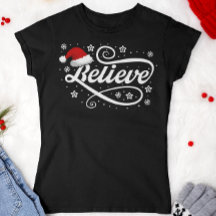 Christmas Believe Santa Claus - Santa Hat Black