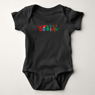 Christmas Believe T-Shirt Baby Bodysuit