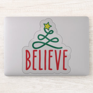 Christmas "Believe" Transparent Sticker