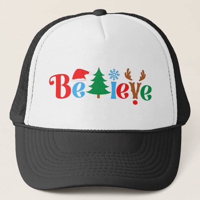 Christmas Believe Trucker Hat (Front)