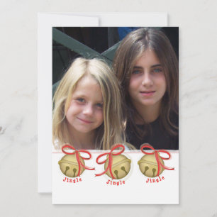 Christmas Bell Double Sided Photo Card