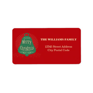 Christmas bell label