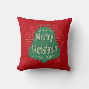 Christmas bell throw pillow