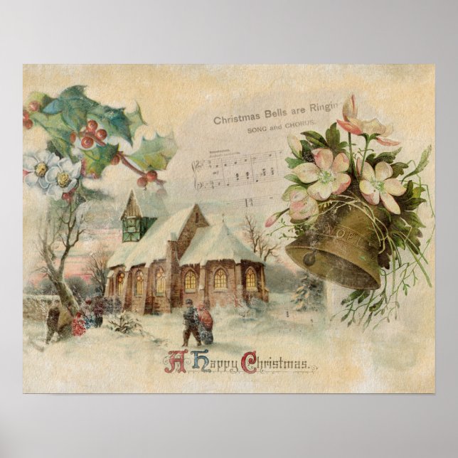 "Christmas Bell" Vintage Poster (Front)