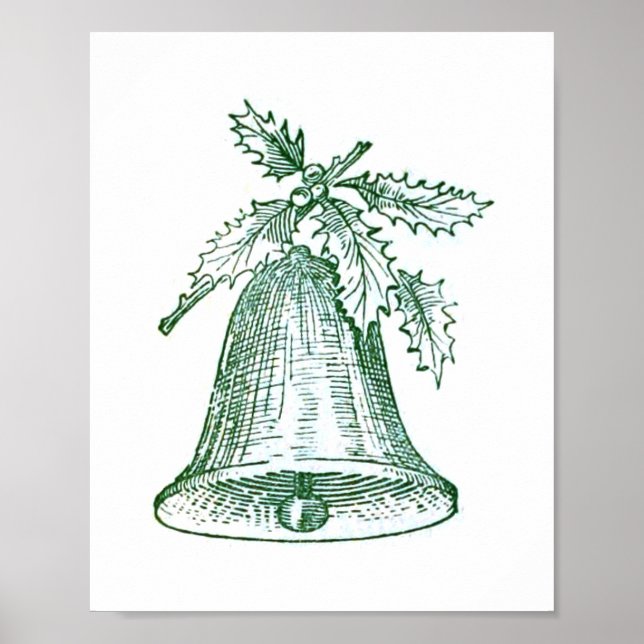 Christmas Bell with Holly Poster (Front)
