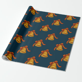 Christmas Bell Wrapping Paper with Dark Blue