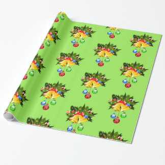 Christmas Bells and Boughs Seamless Gift Wrap
