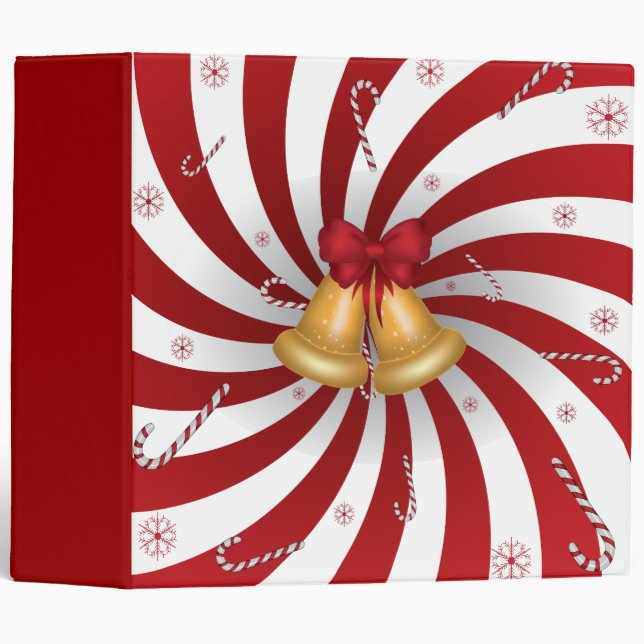 christmas bells and candy canes binder (Front/Spine)